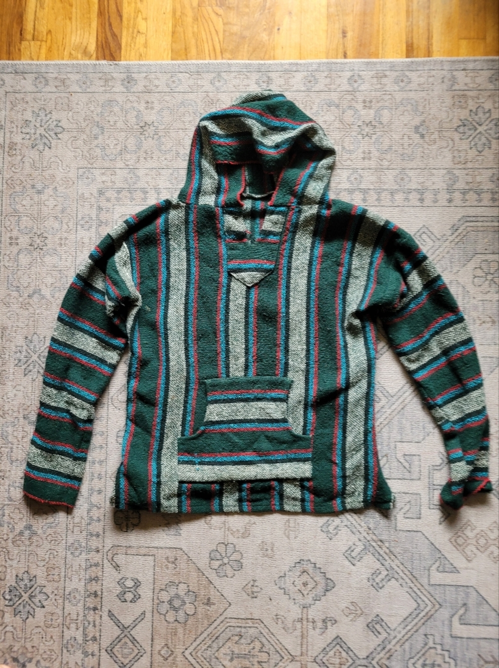 Striped Green Hooded Sweater